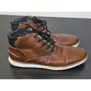 Mens Bullboxer Adyn Chukka Brown Side Zipper Cap Toe Boots Sz 12 Casual‎ Office